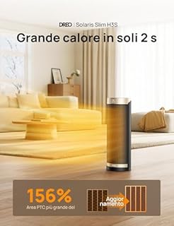 Dreo Termoventilatore, Riscaldatore elettrico in ceramica a riscaldamento rapido, 1800 W, con termostato, telecomando, protezione da surriscaldamento e ribaltamento, timer 1-12 ore, riscaldatore