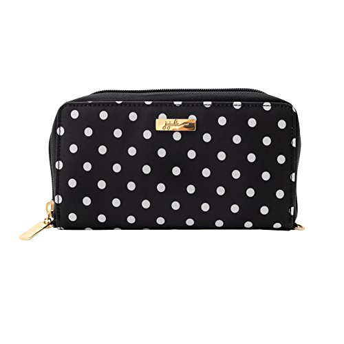 JuJuBe Be Spendy Zippered Wallet, Legacy Collection - The Duchess - Black with White Polka Dots
