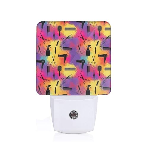 BESCHOC Barber and Hairdresser Tools Night Light Plug in LED Nightlights Auto Sensor Night Lamp Home Decor