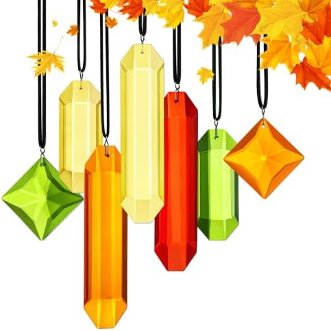 HDCRYSTALGIFTS Kristallprismen Sonnenfänger zum Aufhängen am Fenster, Regenbogen-Hängende Kristall-Sonnenfänger für Innenfenster, Hausgarten, Weihnachtsdekorationen (Jahreszeiten-D