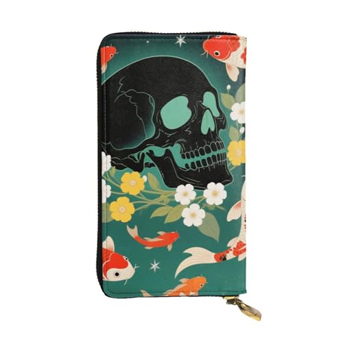 Portefeuille classique zippé avec motif original de poisson koï