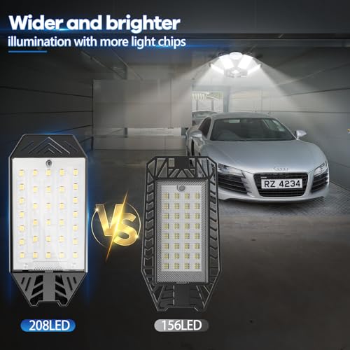 Lampe LED pour garage 160W 20000 lm avec 6 panneaux déformables E27 - 3