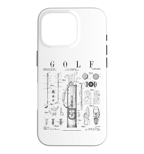 Golf Club Golfer Old Vintage Patent Drawing Print Case for iPhone 16 Pro