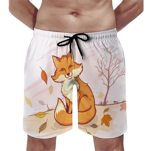 Short de bain homme renard animé pour la plage et la baignade confortable
