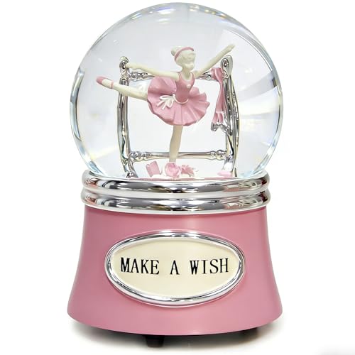 Ballerina Snow Globes Christmas Music Box Rotating Ballet Dance Musical Snowglobe for Girls 100MM Water Globe Plays Fur Elise Melody Gifts for Women Dancers Friends