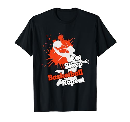 Eat Sleep Basketball Repeat Funny Saying Cita Baloncesto Camiseta