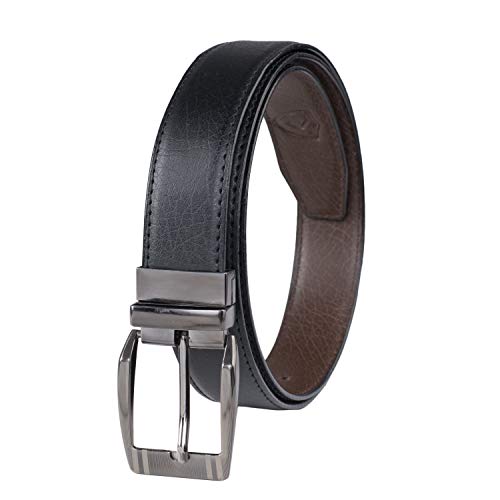 Image of Keviv PU-Leather Formal, Casual & Reversible Belts For Men (Black /Brown) (GB-)