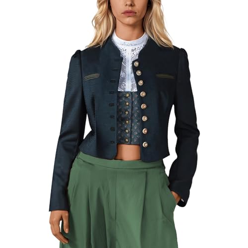 Generisch Trachtenjacke Damen grau, Elegante Trachtenjanker Für...