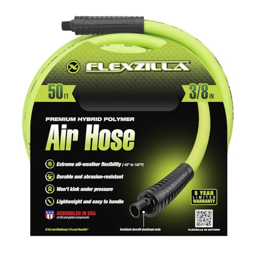 image for Flexzilla Air Hose, 3/8 in. x 50 ft., 1/4 in. MNPT Fittings, Heavy Dut