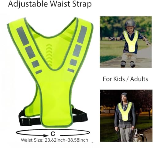Nokwocy Reflektierende Weste, Reflektierende Laufweste mit Tasche für Damen, Herren & Kinder – Sicherheitsweste für Nacht-Radfahren, Laufen, Gehen & Joggen (1PC)