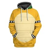 QENUIA Super Brothers Peach Luigis Bowser 3D Printed Full Zip Hooded Sweatshirt Cosplay Comics Costume for Unisex Adults