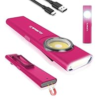 Klarus E5 Mini Flat EDC Linterna Recargable,600 Lúmenes Cob Lámpara De Trabajo Con Base Magnética Y Clip De Hebilla. Adecuado Para Mantenimiento, Camping, Senderismo, Emergencia, Etc (verde