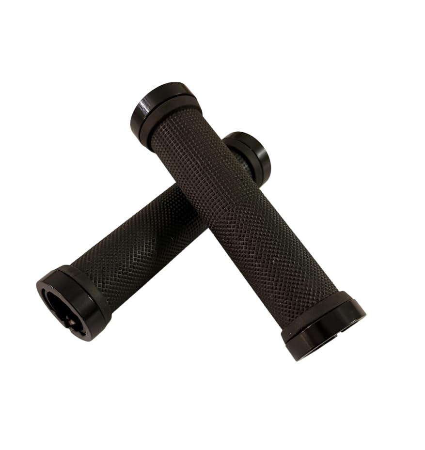Image of Shrenik Cycle Hand Grip 13cms Length Non Toxic Anti-Slip with Colored Ring for MTB /City Bicycle Handlebar Grips (Black)