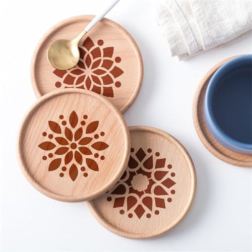 CrafTreat 36 Pieces Mandala Stencils for Painting on Wood (3x3), DIY Reusable Stencils for Crafts, Kids, Walls, Decoration, Elegant Mandala Stencils for Dot Painting