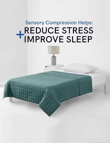 Image of YnM Cooling Weighted Blanket for Adults, 15lbs Heavy Bed Throw for One Person of 140lbs, Perfect for Hot Sleepers or Warm Climates with Rayon /Glass Beads(48x72 Inches,Twin /Full Bed, Sea Grass)