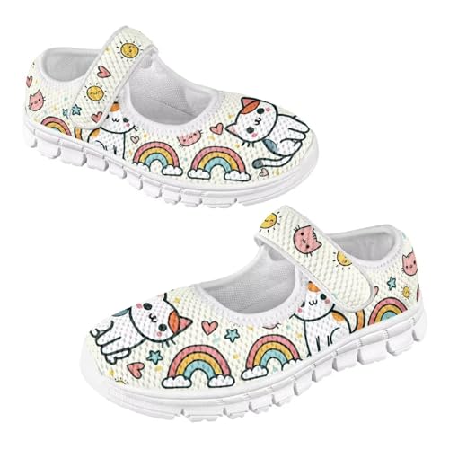 Boys Girls Flat Casual Shoes Kids Comfort Non Slip Mesh Walking Shoes Breathable Strap Athletic Tennis Sneakers US 11-152