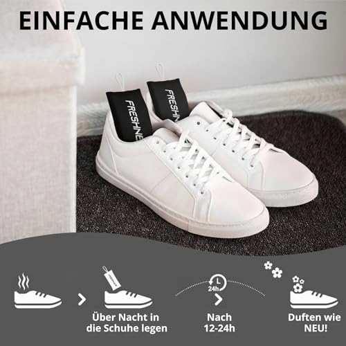 Freshner Schuhdeo gegen Fußgeruch und Schweißfüße | Geruchsentferner und hinterlässt einen frischen Duft | Für Arbeitsschuhe, Sport-Schuhe und Sneaker (Schwarz - Cedar Wild)