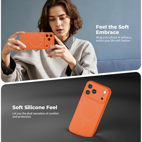 comfeel for iPhone 17 Pro Case (Camera Control Cover) (Compatible with MagSafe) Full Camera Protection with Screen Protector, Silicone Shockproof Drop Protective Phone Case,Starry Orange by comfeel - Used condition - Image 8