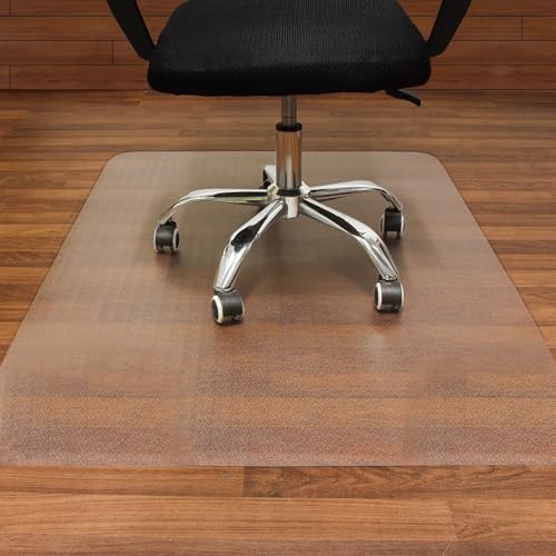 AiBOB Tappetino per sedia da ufficio per pavimenti in legno, 91 x 122 cm, tappetino per sedia da pavimento duro sotto la scrivania del computer, facile scorrimento per sedie a rotelle, non si
