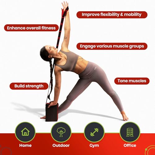 Yoga Block with Integrated Resistance Band, Innovative Design Premium 2in1 Multipurpose EVA Foam Brick for Stretching, Yoga, Pilates, Strength Training, Physio & Rehab by Smart Block - Image 3