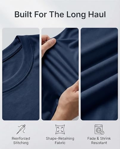 Real Essentials 4 Pack: Mens Long Sleeve Dry Fit T Shirts Hiking Fishing Workout Gym Work Sun UPF 50 Wicking Running Tee