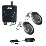 Visionis FPC-5228 2 Mini 315mhz Wireless Fixed Code Remote with One Channel RF Receiver and Power Supply Kit