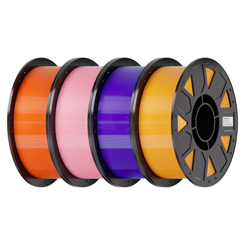 Image of Creality Ender PETG 3D Printer Filament 1.75mm 4KG (8.8lbs), High Precision, Strong Toughness, Odorless, Better Flow, Moistureproof 3D Printing Ender PETG Filament, Orange+Pink+Purple+Yellow