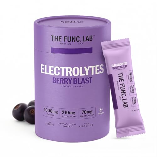 Image of The Func. Lab Daily Electrolytes -Salty Berry Blast | 30 Sachets | Instant Hydration Powder with Sodium, Potassium, Magnesium | Sugar-Free, No Preservatives | Instant Energy, Performance & Recovery Drink