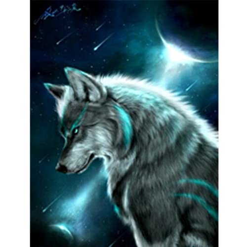 Kit d'art de Diamant Loup Grande Taille 70x140cm Cadeau d'Anniversaire DIY