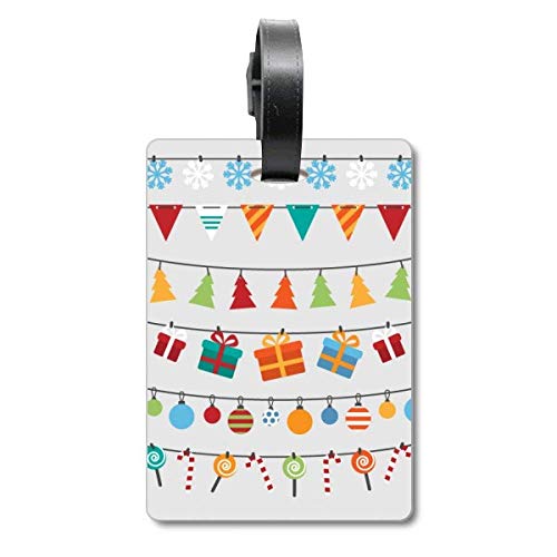 Étiquette valise voyage drapeau coloré Merry Christmas évite les pertes