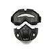Motorcycle Goggles Mask Detachable, Protect Padding Helmet Sunglasses, Road Riding UV Motorbike Glasses (Transparent Lens)