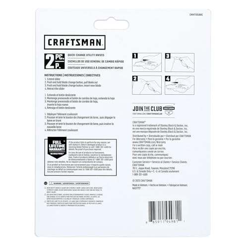 Image of CRAFTSMAN Quick Change Utility 2Pk Cut C (CMHT10588C)