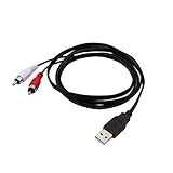 1 : USB 2.0 A mâle Senmubery Câble USB A mâle vers 2 prises mâle AV 1,5 m