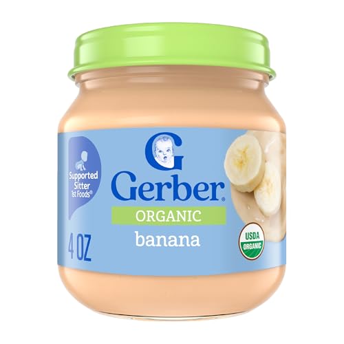Gerber Stage 1 Baby Food, Organic Banana Jar, Fruit Baby