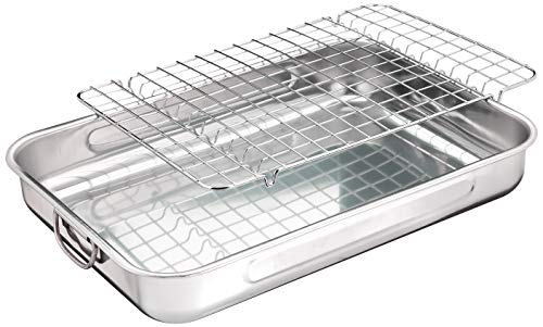 GSW 809405 Viereckpfanne mit Einsatz 809252 Edelstahl Viereckpfanne mit Einsatz 40cm, Edelstahl, silber, 42 x 30,4 x 6,4 cm, 2 Einheiten – Ansicht 2