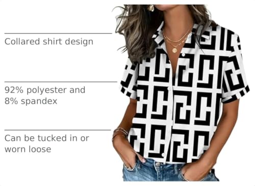 Image of Zeagoo Button Down Shirts for Women Short Sleeve Tops Dressy Casual Blouses