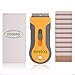 FOSHIO Retractable Yellow Plastic Razor Blade Scraper Tool with 10pcs Extra Carbon Steel Razor Blades for Glass Gasket Label Sticker Remover Tool,Grease Paint Window Razor Scraper