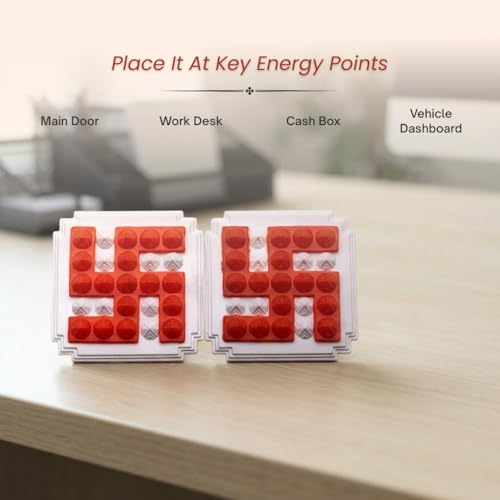 Image of Plus Value Red Swastik Pyramid 2.5 Pair Vastu Remedies for Home Office Main Door Entrance Temple Tijori Cash Box Important Files Electronics (2pcs)