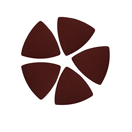 HIFROM Triangular Abrasive Sandpaper,3-1/8 Inch 60/80 / 100/120 / 240 Grits Hook & Loop Multitool Sandpaper Fit 3-1/8 Inch Oscillating Multi Tool Sanding Pad
