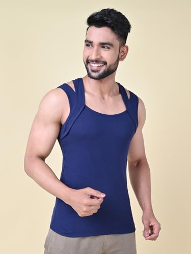 Image of Rupa Colors Athlefit X Gym Vest for Men, 100% Cotton Fabric, Breathable and Stretchable, Racerback with Criss Cross Shoulder Strap, Pack of 1