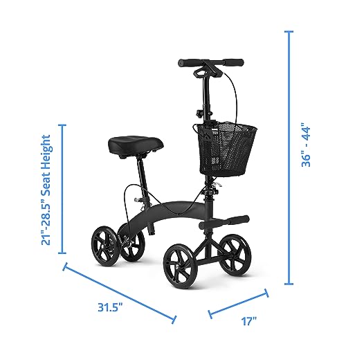 image for Medline Manual Seated Mobility Scooter Knee Walker, 8” Wheels, 300 l