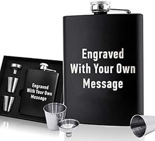 EDSG Personalised Hip Flask | Engraved Stainless Steel Whisky Flask 6oz Pocket Flask | Custom Gift for Best Man Groomsman Father Wedding Birthday | Hand Finished in UK (Any Text)