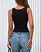 BTFBM 2026 Spring Tops for Women Summer Scoop Neck Ribbed Henley Button Sleeveless Casual Basic Tank Top Clothes Outfits(Black, Medium)