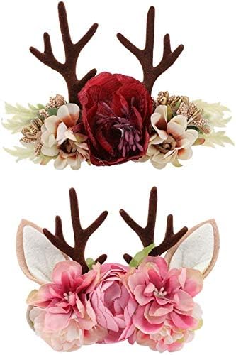 Amazon Co Jp 2pcsトナカイのヘッドバンド面白いクリスマスの頭飾り赤ちゃんの花のヘアバンドノベルティパーティーのヘッドピース赤ちゃんのクリスマスファンシードレスコスチュームアクセサリー ベビー マタニティ