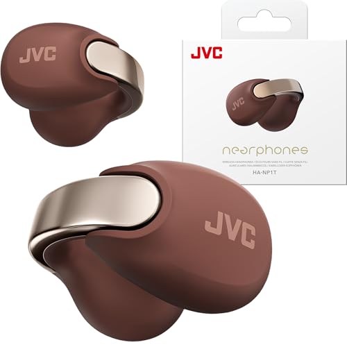 JVC Nearphones Open Ear True Wireless Headphones - Open Ear Earbuds - Bluetooth 5.3-24H Playback - IPX4 Water Resistant - Built-in Mic - Awareness & Comfort - Ear Clip Earbuds - HANP1T
