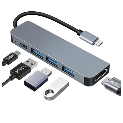 Hub USB C HDMI 4K PD 100W Adaptador, 5 en 1 Docking Station USB C, Dock Station Hub USBC Compatible para MacBook Pro/Air, iPad Pro, iMac, iPhone 15 16 Pro/Pro MAX