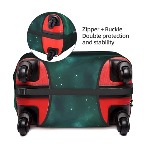 Galaxy Green Print Protective Suitcase Cover Washable Travel Luggage Protector with Concealed Zipper4