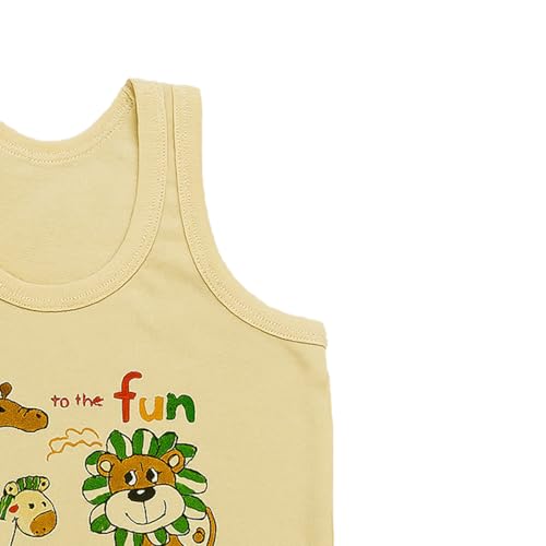 Image of Kidbea 100% Organic Soft Cotton Muslin Sleeveless Jhabla for Baby Boys | Regular Fit Vest for Infant Summerwear Set I GOTS Certified