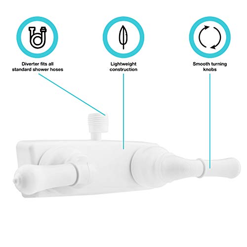 Dura Faucet (Df-Sa100C-Wt Rv/Motorhome Shower Faucet Valve Diverter With Easy Turn Handles (White) #TOP3