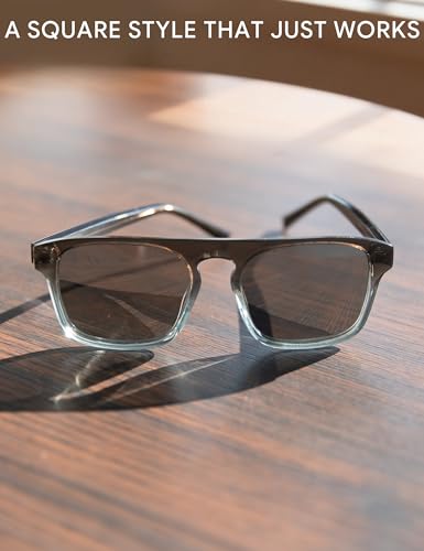 Image of BIRCEN Mens Acetate Polarized Sunglasses: Retro Square Sun Glasses UV400 Protection Anti-Glare Shades for Driving Travel